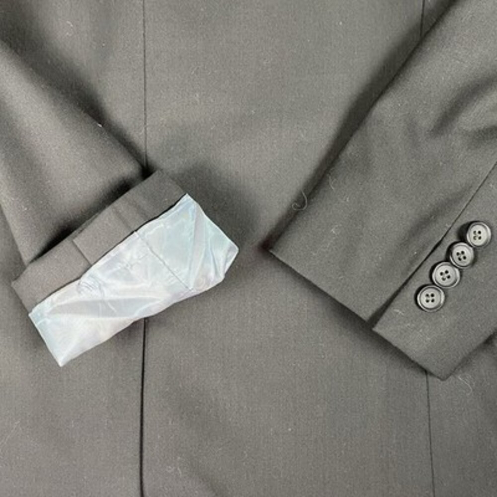 Topman 2 Piece Skinny Fit Suit 38R 32L Black Formal Wedding Business Prom - Picture 14 of 16